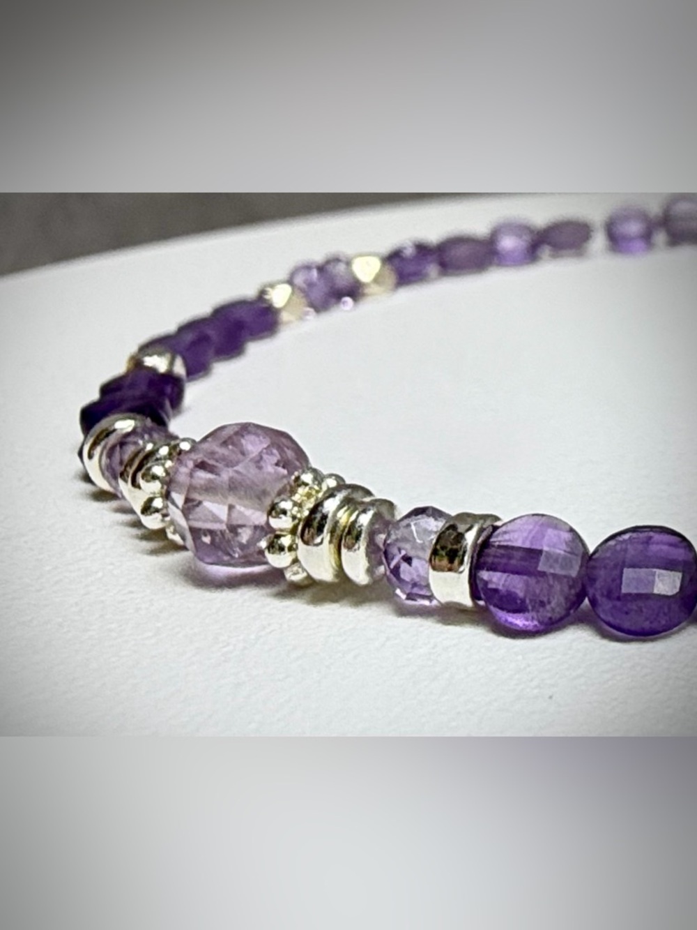 Amethyst Gemstone Bracelet in Sterling Silver